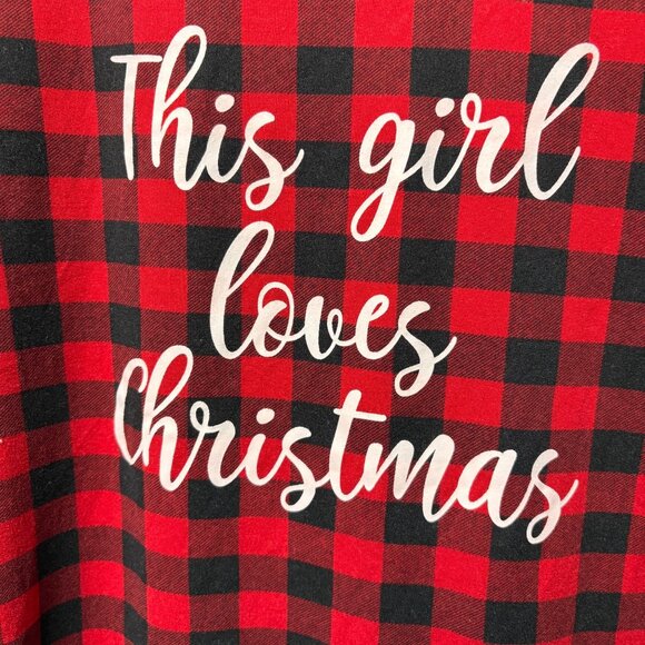 Santas Treasures Red Black Plaid Christmas Pajama Set Womens Sz 1X Cozy Stretch - Picture 2 of 8